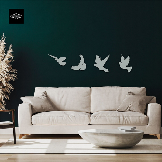 Birds Family Art Home Metal Wall Decoration