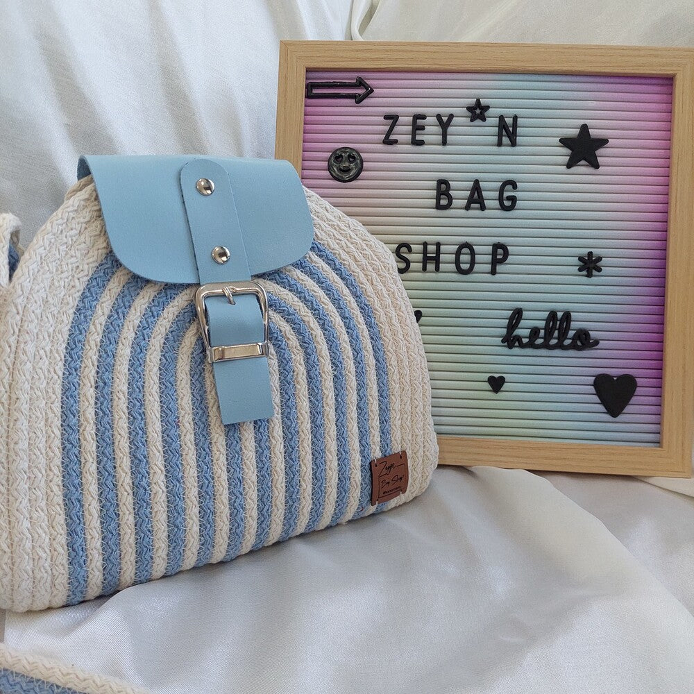 Blue Cotton Bag, Hand Women Bag,Vintage