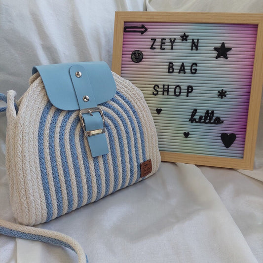 Blue Cotton Bag, Hand Women Bag,Vintage