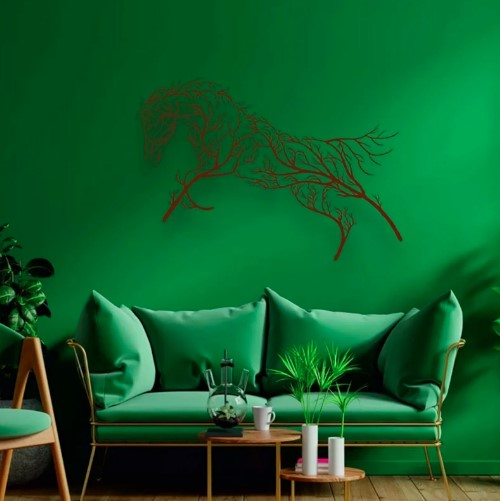 Tree Horse Metal Wall Decor, Metal Wall Decoration, Car Silhouette, Metal Wall Art