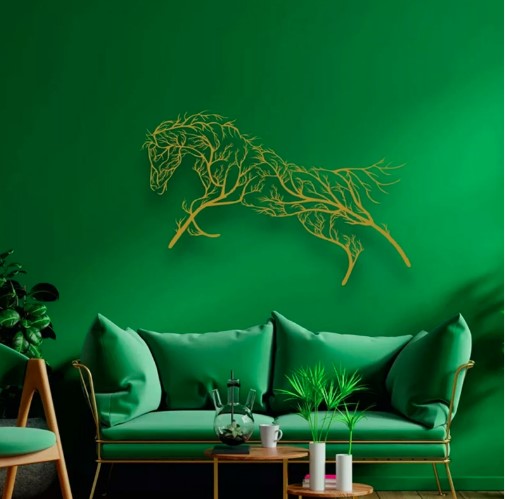 Tree Horse Metal Wall Decor, Metal Wall Decoration, Car Silhouette, Metal Wall Art