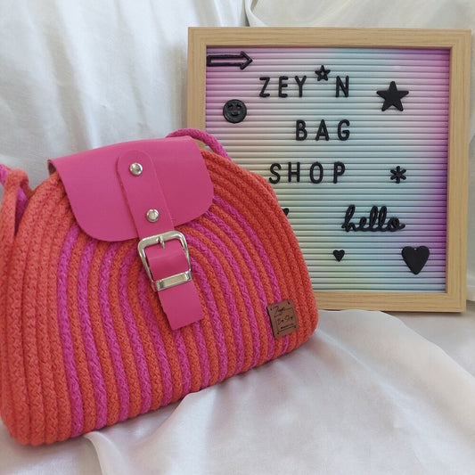 Orange Cotton Bag, Hand Women Bag,Vintage