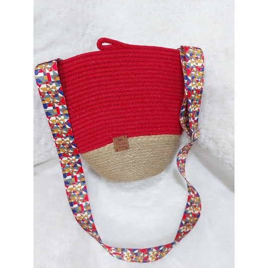 Red Cotton Bag,Vintage,Hand Women Bag,Handmade